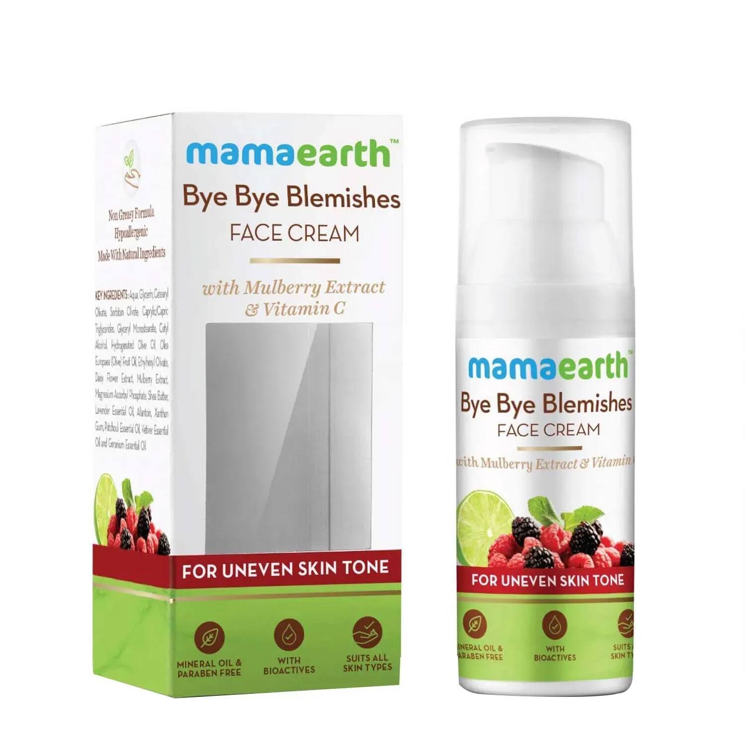 Mamaearth Bye Bye Blemishes Face Cream for Uneven Skin Tone – 30 ml