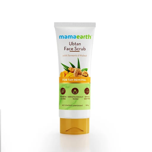 Mamaearth Ubtan Face Scrub with Turmeric and Walnut for Tan Removal